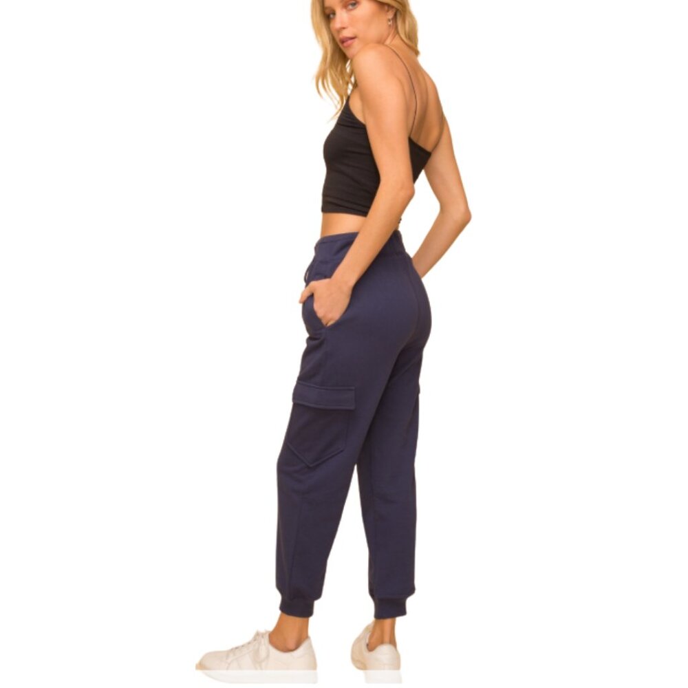 101 Live $20. Start  NWT Hem & thread CARGO SWEAT BAGGY JOGGER NAVY BLUE